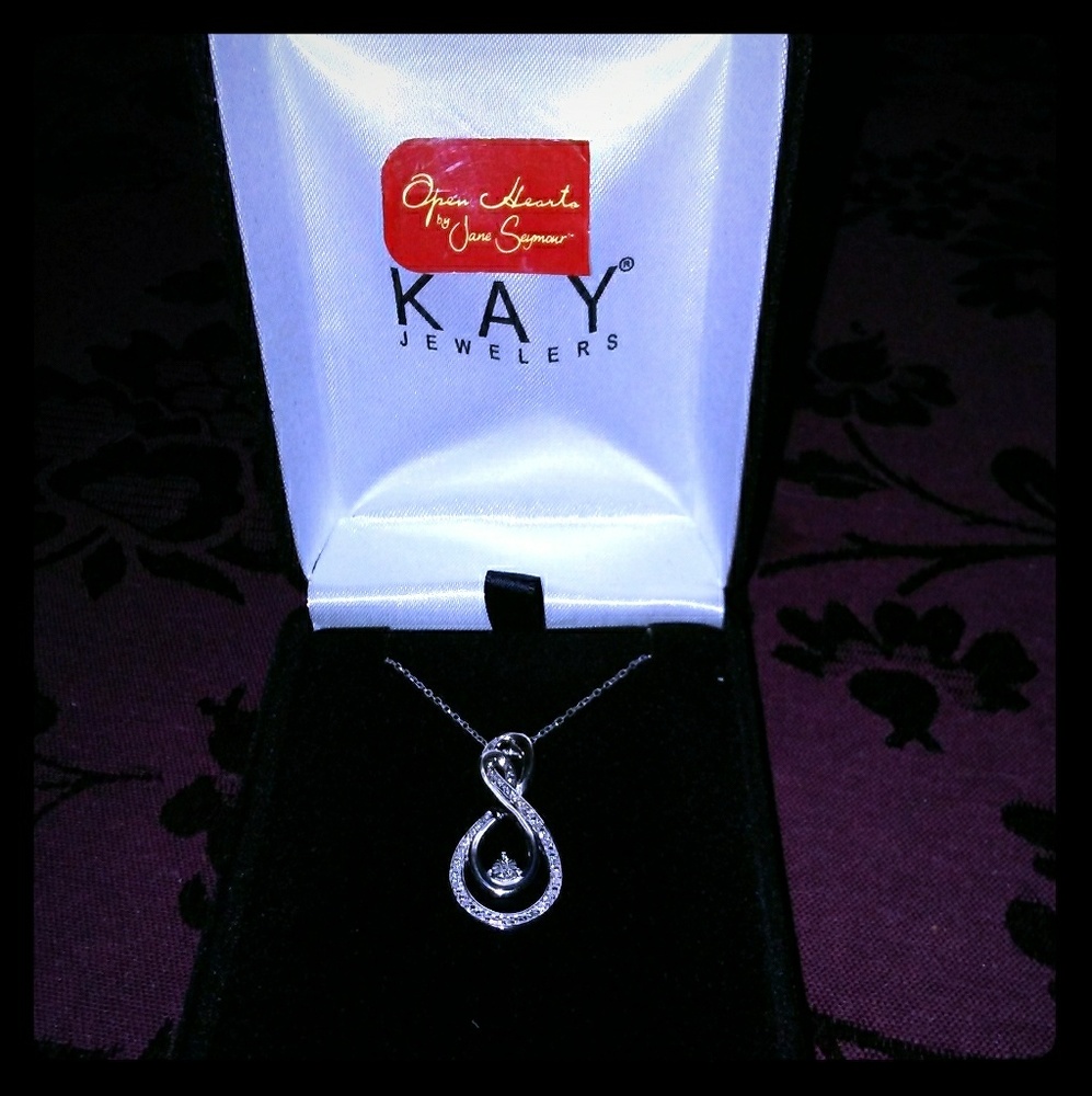 NEW! "OPEN HEARTS" BY JANE SEYMOUR DIAMOND NECKLAC